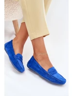 Dámské Velurové Mokasíny Kobaltové Lenvie