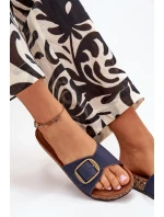 Dámské Sandály Na Korkové Platformě S Přezkou Modré Vianara