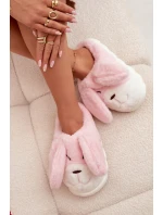 Kožešinové dámské pantofle králíčci růžové Faylen