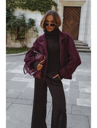 M885 Kabát látkový - bordó