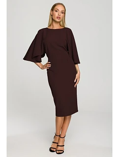 Šaty M700 s kimono rukávy – hnědé