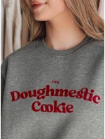 Dámská oversize mikina s potiskem COOKIES tmavě šedá FashionStreet BY1443