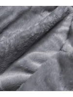 Světle modro-šedá dámská džínová bunda s kožešinovou odepínací podšívkou (br9588-5009)