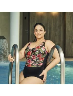 Dámské jednodílné plavky 60 black Floral - AVA