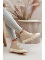 Dámské Tenisky Z Eko Kůže Béžové Big Star OO274934