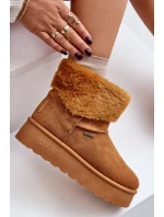 Sněhule na platformě s kožíškem Big Star OO274A106 Camel Sněhule na platformě s kožíškem Big Star OO274A106 Camel