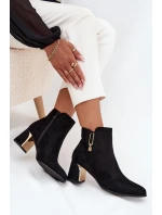 Dámské kotníkové boty na podpatku se zlatými detaily černé Kalivra Dámské kotníkové boty na podpatku se zlatými detaily černé Kalivra