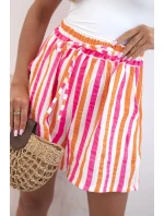 Dámské pruhované bavlněné šortky pomeranč
