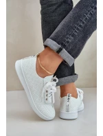 Dámské Ažurové Šněrovací Tenisky Světle Béžové Carinel