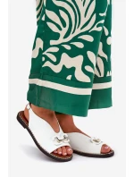 Sandály Na Ploché Podpatky S Dekorací Eko Kůže Bílé Tillireta