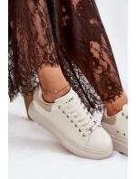 Kožené Dámské Tenisky Na Platformě Béžové GOE RR2N4004