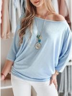 Dámská máslová halenka oversize s přívěskem LUZVIA modrá FashionStreet RY2772