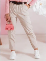 Dámské volnočasové kalhoty s páskem SOFELIA moka FashionStreet UY2505 Dámské volnočasové kalhoty s páskem SOFELIA moka FashionStreet UY2505