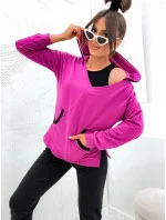Trojdílný dámský bavlněný sportovní komplet ve fuchsijové barvě (783) Trojdílný dámský bavlněný sportovní komplet ve fuchsijové barvě (783)