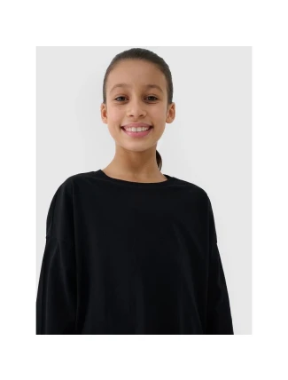 Dívčí oversize hladký rukáv s dlouhým rukávem 4F 4FJWSS25TLONF377-20S