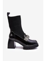 Dámské boty s punčochou na podpatku D&A MR870-41 černé Dámské boty s punčochou na podpatku D&A MR870-41 černé