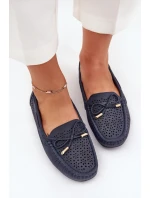 Dámské mokasíny s květinovým vzorem a šněrováním modré Mirisa Dámské mokasíny s květinovým vzorem a šněrováním modré Mirisa