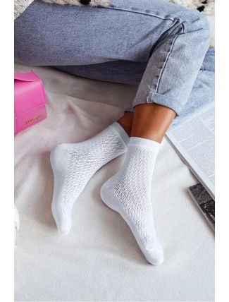 Dámské azurové ponožky – bílé