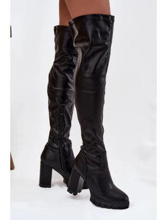 Kozačky na podpatku model 220713 Step in style Kozačky na podpatku model 220713 Step in style