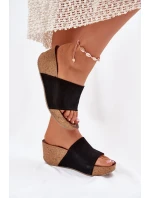 Dámské Semišové Pantofle Na Korek Korku Černé Zazoo 40311