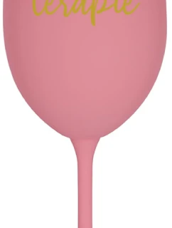 TEKUTÁ TERAPIE - růžová sklenice na víno 350 ml