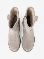 Exkluzívní  kotníčkové boty šedo-stříbrné dámské platforma