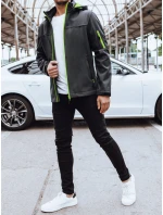 Pánská softshellová bunda s kapucí tmavě šedá FashionStreet TX4472 Pánská softshellová bunda s kapucí tmavě šedá FashionStreet TX4472