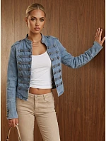 Dámská džínová bunda Napoleonka, modrá, FashionStreet TY6045 Dámská džínová bunda Napoleonka, modrá, FashionStreet TY6045