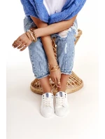 Dámské Kožené Tenisky BIG STAR BB274211 Bile Modre Dámské Kožené Tenisky BIG STAR BB274211 Bile Modre