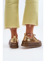 Dámské tenisky na platformě GOE NN2N4055 Zlaté Dámské tenisky na platformě GOE NN2N4055 Zlaté