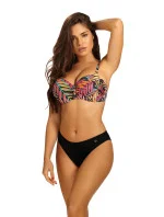 Dámské dvoudílné plavky Palermo 2 S730PA2-2 černé s listy - Self Dámské dvoudílné plavky Palermo 2 S730PA2-2 černé s listy - Self