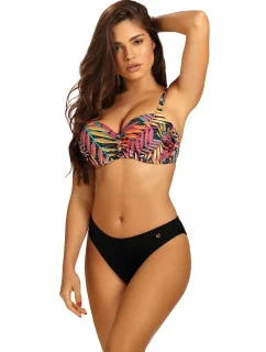 Dámské dvoudílné plavky Palermo 2 S730PA2-2 černé s listy - Self
