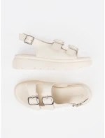 Klasické hnědé dámské  sandály platforma