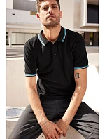 Daiber JN 1306 Pánské těžké piqué polo s proužky 02.1306 black/white/red Daiber JN 1306 Pánské těžké piqué polo s proužky 02.1306 black/white/red