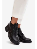 Zateplené kožené dámské boty na nízkém podpatku Vinceza 39953 Černé Zateplené kožené dámské boty na nízkém podpatku Vinceza 39953 Černé
