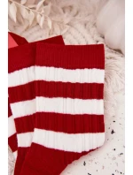 Dámské Vánoční Punčochy V Proužky Červeno-Bílé Dámské Vánoční Punčochy V Proužky Červeno-Bílé
