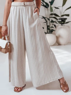 Dámské široké kalhoty s páskem SUMMERLINE beige FashionStreet UY2697