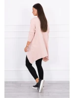 Oversize halenka s potiskem duhových rtů tmavě pudrově růžová