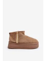 Sněhule na platformě se vzorem světle hnědé Udra