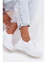 Materiálové Vkládací Sportovní Dámské Boty Bílé Floraine