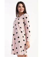 Dámská noční košile s dlouhým rukávem Srdce Dámská noční košile s dlouhým rukávem Srdce