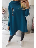 Oversize mikina s asymetrickými boky námořnická modrá Oversize mikina s asymetrickými boky námořnická modrá
