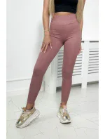 Pruhované legíny tmavě růžové