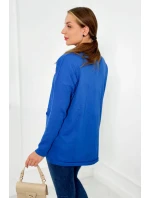 Svetr s předními kapsami chrpově modrá Svetr s předními kapsami chrpově modrá