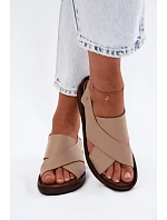 Zazoo 40392 Kožené dámské sandály Cappucino