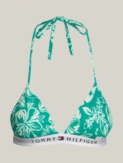 Dámská plavková podprsenka UW0UW05367 0IE zelená se vzorem - Tommy Hilfiger