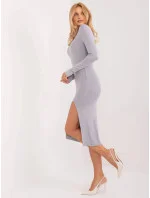Šedé vypasované šaty s polorolákem (777) Šedé vypasované šaty s polorolákem (777)