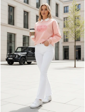 Dámská oversize mikina s potiskem HAPIRES růžová FashionStreet BY1486 Dámská oversize mikina s potiskem HAPIRES růžová FashionStreet BY1486