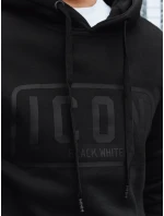 Pánská zateplená mikina s potiskem černá FashionStreet BX5919