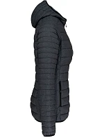 Kariban K 6111 Lehká dámská prošívaná bunda s kapucí 20.6111 marl dark grey